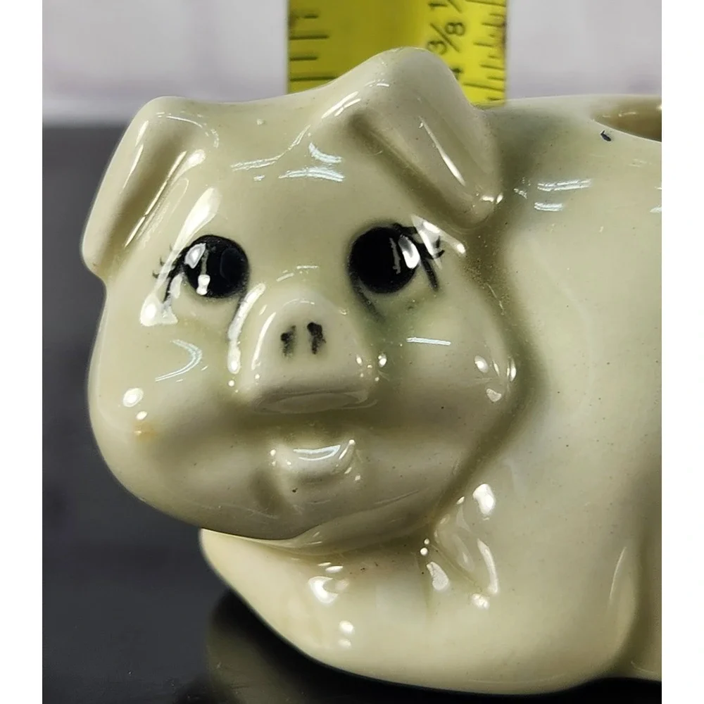 Vintage Farmhouse Ceramic Pig Tooth Pick Holder Succulent Pot Grand Poppy CA